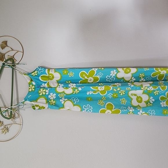 Vintage Nalii Honolulu Maxi Dress 60s 70s Flower Power Hawaiian Print Tropical - Picture 9 of 9